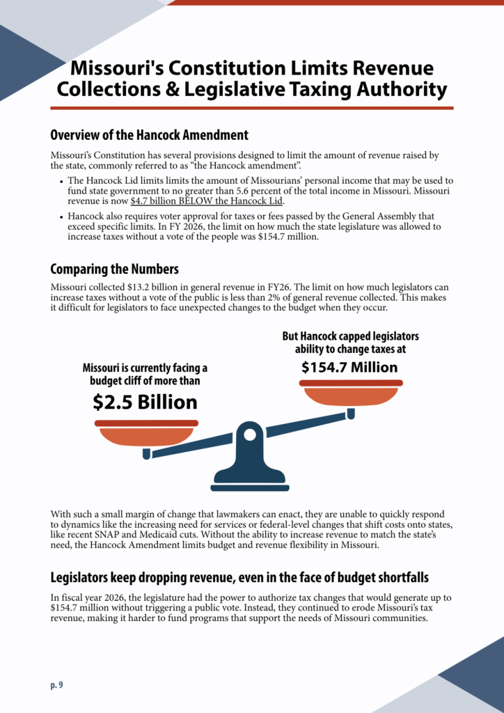 Image of page from Introduction to Missouri budget 2026. A PDF of the entire report is also available. 